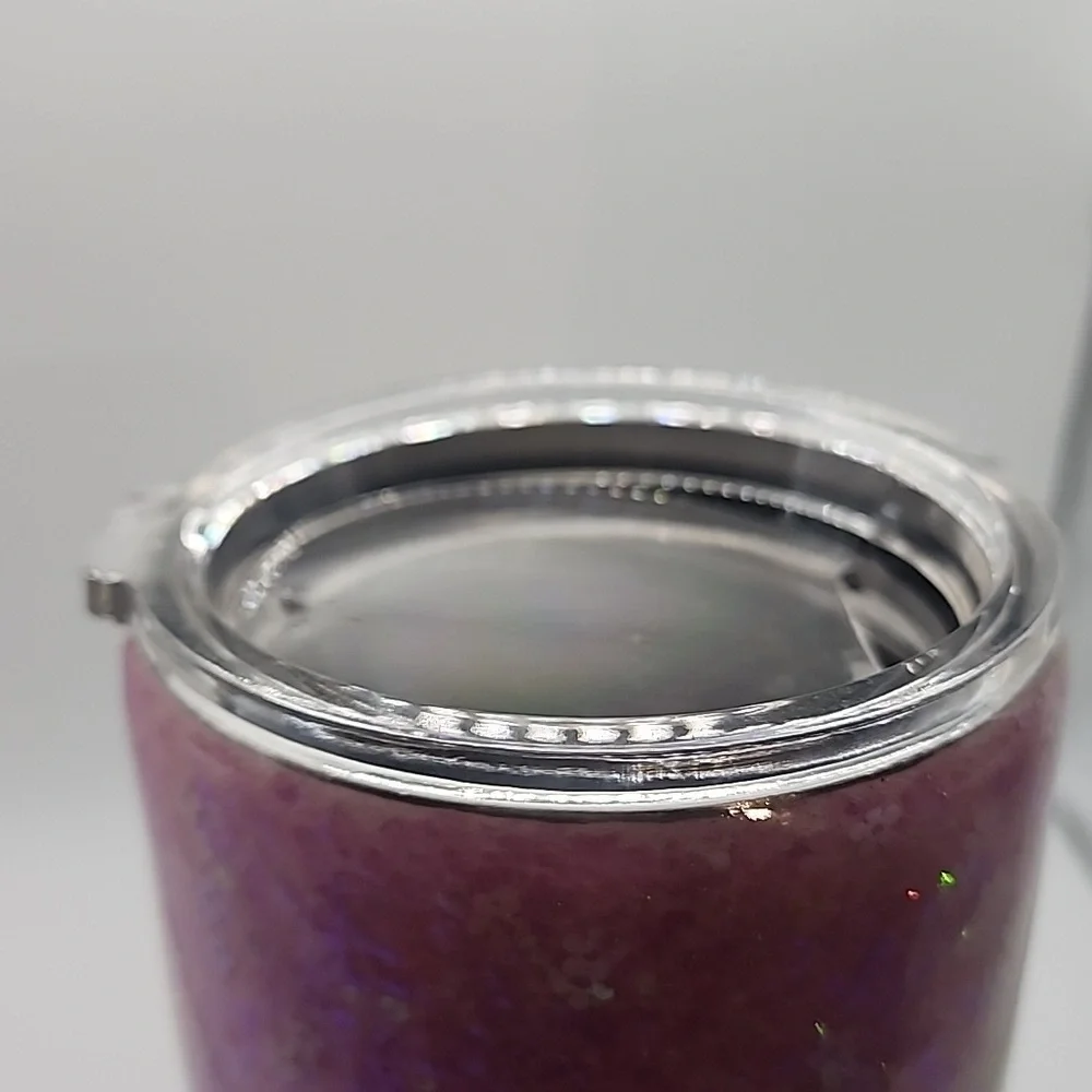 Pink Glitter Tumbler with Floral Design - Picture 4 of 4